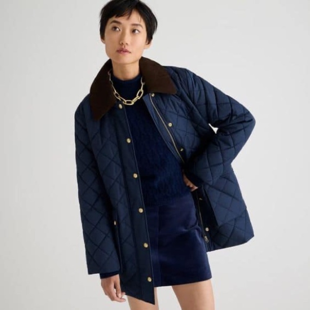 J Crew Heritage quilted Barn Jacket with PrimaLoft XL BNWT Navy